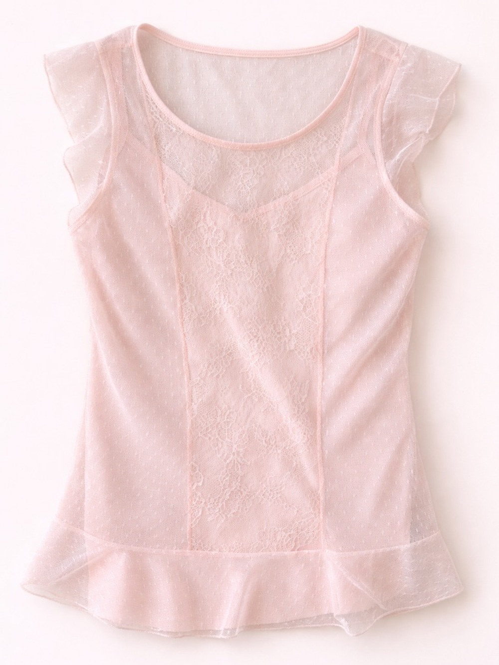 Ricki’s Light Pink Sheer Lace Tank - Layered Pink Sleeveless shirt for spring